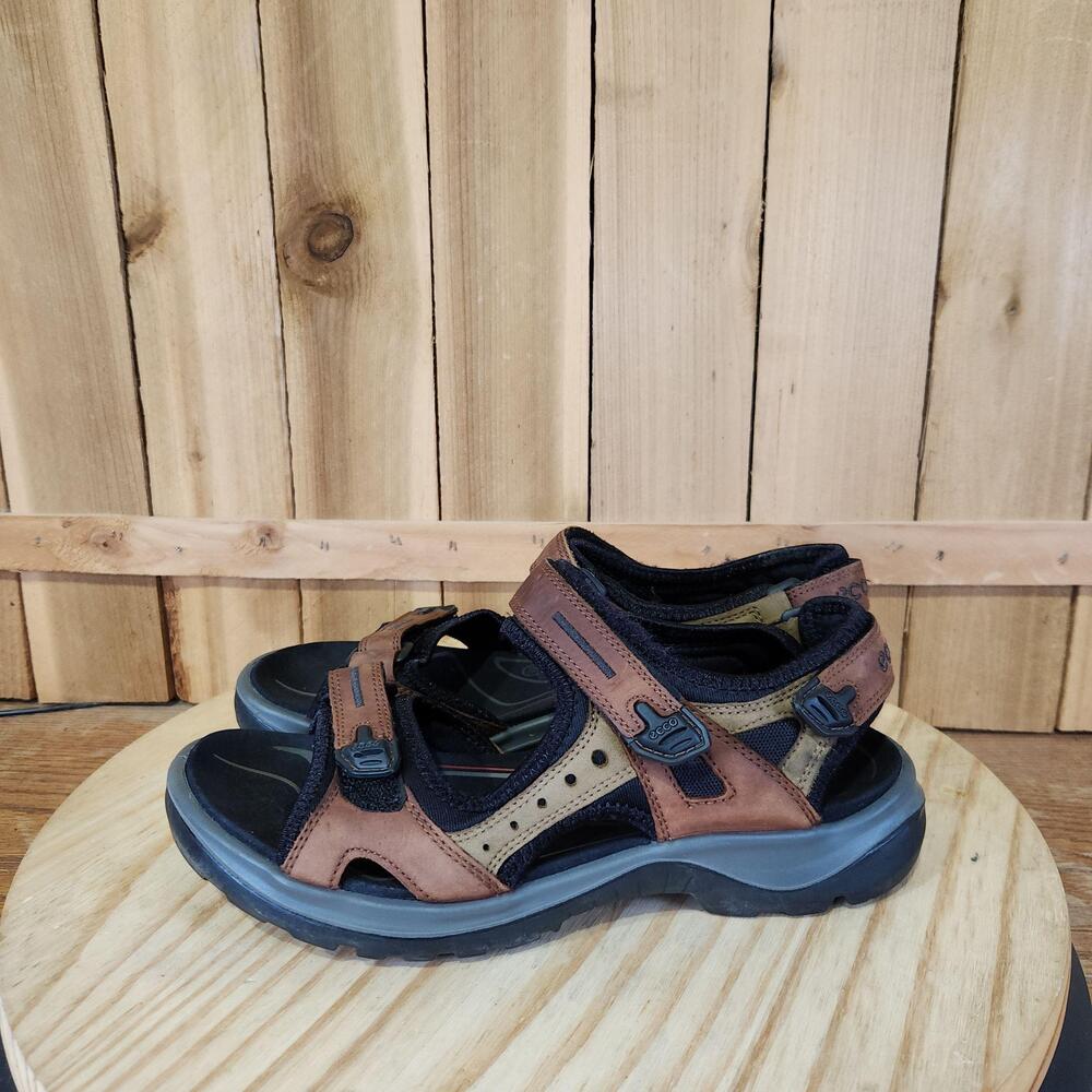 ECCO Yucatan Outdoor Sandals Shoes Womens 8.5 39 EU Brown Leather Strappy Hiking